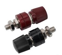 HEIBTENY Lot de 2 connecteurs de poteau en cuivre de 0,95 cm, bornier de batterie en laiton, avec marquages rouges et noirs, pour voiture, camping-car, bateau, connexion à la terre à l'énergie solaire