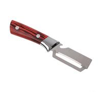 HEIBTENY Lot de 2 éplucheurs multifonctions en acier inoxydable avec poignée en bois, large incurvé, pour peaux épaisses, décapsuleur, outil de cuisine, marron, 21 x 3,7 x 8,2 cm (1 pièce)