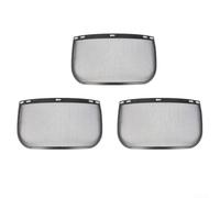 HEIBTENY Lot de 3 masques de rechange en maille métallique pour casque de sécurité, visière de protection contre les débris volants et la sciure de bois pour l'exploitation forestière, la tonte, le