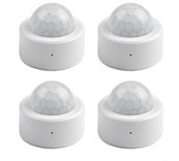 HEIBTENY Lot de 4 détecteurs de Mouvement PIR pour ZigBee ZM-35ZH-Q pour détecteur de Mouvement sans Fil pour Sonoff avec Pile Bouton Cr2450 33 mm x 27 mm Blanc