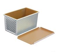 HEIBTENY Moule à pain professionnel 750 g pour moule à pain en aluminium avec couvercle Distribution homogène de la chaleur 33 x 11,2 x 11,6 cm (450 g)