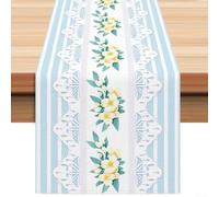 HEIBTENY Nappe florale en polyester pour chemin de table de salle à manger - 33 x 183 cm - Décoration pour cuisine ou intérieur - Lavable en machine - Pour table de 4 à 6 places (E)