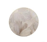 HEIBTENY Napperon rond à motif floral nordique en PVC résistant à la chaleur imperméable lavable pour cuisine, hôtel, bureau, salle à manger, doré, 38 cm de diamètre (doré)