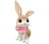 HEIBTENY Ornement pour lapin pour Cour Patio et Pelouse Ornement pour | Design cartoon charmant, couleurs vives et vert, style shabby chic, décoratif pour patio, cour(7832 Pink)