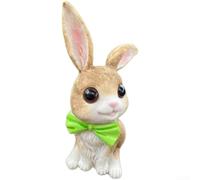 HEIBTENY Ornement pour lapin pour Cour Patio et Pelouse Ornement pour | Design cartoon charmant, couleurs vives et vert, style shabby chic, décoratif pour patio, cour(7832 Green)