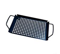 HEIBTENY Panier à Griller 35x18cm Antiadhésent Panier à Griller 35x18cm | Acier inoxydable pour premium, pour surface antiadhésive, résiste à la rouille, passe au lave-vaisselle, durable(black)
