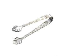 HEIBTENY Pince de service en forme de rose en acier inoxydable 304 avec motif vintage en relief, pince alimentaire pour thé, café, buffet, salade, glaçons, bonbons, fête, argent (argent)