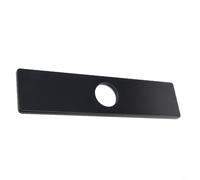HEIBTENY Plaque de pont de robinet carrée de 25,4 cm en acier inoxydable 304 pour évier de cuisine et salle de bain, base chromée noire pour couvrir 3 trous résistante à la rouille (noir)