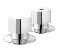HEIBTENY Poignée de valve de douche dissimulée en alliage de zinc, bouton à 4 bras galvanisé, pour contrôle du robinet de salle de bain, volant carré de rechange avec accessoires, 15 x 15 x 5 cm