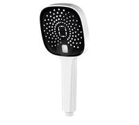 HEIBTENY Pommeau de douche à main avec 4 modes de buses auto-nettoyantes haute pression anti-fuite Interface G1/2 large couverture, pour salle de bain, maison, gris (blanc)