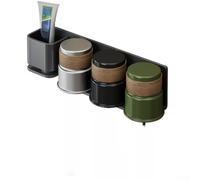 HEIBTENY Porte-brosse à dents mural en acier inoxydable sans perçage pour salle de bain avec cadre en aluminium, fentes de séchage goutte à goutte pour brosses à dents et tasses (Triple)
