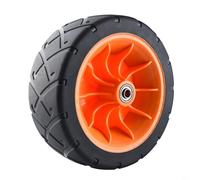 HEIBTENY Roue de rechange de 20,3 cm avec roulements pour chariot pliable tout terrain, pneu en polyuréthane robuste pour wagons utilitaires de jardin, roue tout-terrain rotative à 360° (orange)