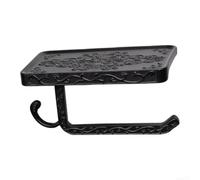 HEIBTENY Support pour papier Toilette Mural Sculpté Anti-Rouille Support | Motifs sculptés européens, finitions antique or , style vintage raffiné, décorez votre intérieur(black)
