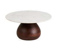 HEIDE - Table basse plateau marbre blanc D70 Blanc