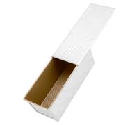 HEIHAK Pullman Moule à pain rectangulaire avec couvercle, 1000 g, antiadhésif, en alliage d'aluminium, pour la cuisson au four, argenté, 34 x 13,5 x 12 cm