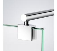 Heilmetz Barre de support de douche,rétractable 70-123 cm, barre de stabilisation ronde pour douches，pour verre de 8-10 mm d'épaisseur, acier inoxydable chromé(1 pièce)