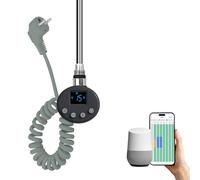 Heilmetz Élément Chauffant Intelligent 1200W Anthracite avec WiFi et App pour Radiateur de Salle de Bain, Contrôle par Tuya/Alexa/Google Home, Thermostat Programmable, Élément Chauffant Seul