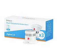 Heiman Detecteur de Fumée Zigbee 3.0 HS1SA-E-PLUS, Détecteur de Fumée Intelligent, Pile Remplaçable 5 Ans, Capteur Photoélectrique, Support ZHA & Z2M (Requires Zigbee Hub), Lot de 3