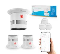 Heiman Detecteur de fumée Zigbee 3.0, Pile remplaçable 5 Ans, HS1SA-E Plus | Avec surveillance de température dans HA, hub Zigbee requis, ZHA/Z2M, support magnétique inclus, certifié DBI & EN14604
