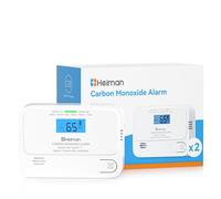 Heiman Detecteur Monoxyde Carbone avec Écran LCD 735ESY-T, Batterie Lithium 10 Ans, Certifié BSI EN50291, Capteur Électrochimique, Alarme CO Sonore 85dB pour Maison, Alarme Camping, Lot de 2
