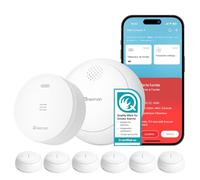Heiman Détecteurs de Fumée Connecté - Lot de 3 avec Passerelle & Contrôle Via App, Batterie 10 Ans, Certifié NF & en 14604, Q-Label, Détecteur de Fumée avec Fixation Magnétique, Blanc