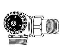 Heimeier corps de vanne thermostatique 2343-02.000 G 3/4 AGxR 2000 / 2, Winkeleck, bronze, gauche, faible résistance