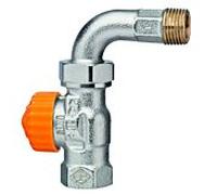 Heimeier Corps de vanne thermostatique Eclipse 3944-02.000 Rp 2000 / 2xR 2000 / 2, passage 2000 , nickelé bronze, avec raccord 2000 coudé
