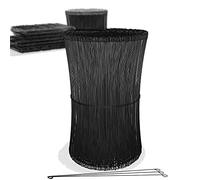 Heimfleiss® Lot de 1000 fils de liaison gainés en noir 1,4 x 100 à 300 mm (1000 pièces) - Fil de liaison en béton inoxydable et durable - Fil à œillets pour perceuse, pince à épiler et perceuse