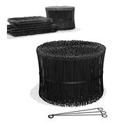 Heimfleiss® Lot de 1000 fils de liaison gainés en noir 1,4 x 100 à 300 mm (1000 pièces) - Fil de liaison en béton inoxydable et durable - Fil à œillets pour perceuse, pince à épiler et perceuse