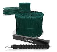 Heimfleiss® Set Torsadeuse Fil de Fer + Fil Recuit PVC 1,4 x 100-300mm (1000 pcs.) - Outil Pro pour Ligature Fer à Béton & Béton - Kit Liens Acier à Boucle