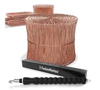 Heimfleiss® Torsadeuse + fil de fer recuit 1,0 x 100-160 mm (1000 pcs.) - Set de qualité torsadeuse fil de fer & fil de ligature - Fermeture de fil de fer Fil de fer à œillet