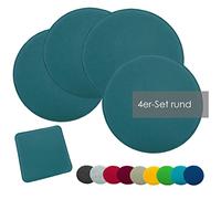 heimtexland® Lot de 4 coussins de chaise en feutre, type 631, 35 cm, ronds, couleur pétrole