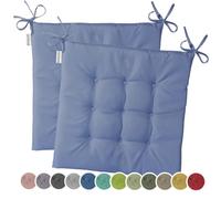 heimtexland Pack de 2 Coussins de chaise d'extérieur imperméables et résistants aux intempéries pour jardin - 40 x 40 cm - Matelassés - Coussin pour chaise de jardin et banc de jardin - Résistant aux