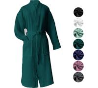 Heimtexland : Peignoir en coton, motif nid d'abeille, idéal pour les voyages, les saunas et les bains. 100% coton, léger, à séchage rapide, agréable pour la peau. Modèle pour femmes et hommes, type 88