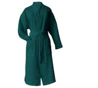 Heimtexland : Peignoir de bain texturé en nid d'abeille, idéal pour les voyages, les saunas et les bains. 100% coton, léger, à séchage rapide et agréable pour la peau. Modèle 881, couleur émeraude, ta