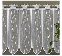 heimtexland ® Rideau brise-bise sur mesure - Rideau brise-bise jacquard blanc - Hauteur 52 cm - Largeur au choix par incréments de 29 cm - Vendu au mètre - Type 534