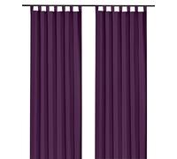 heimtexland Rideau décoratif avec Passants et Galon fronceur, à Passants, certifié Öko-Tex Typ117 - Violet uni - 245 x 140 cm