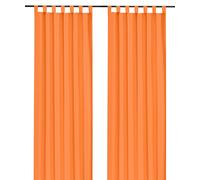 heimtexland Rideau décoratif avec passants et passants Orange uni 245 x 140 cm