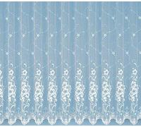 heimtexland Rideau Jacquard à Motif Floral Blanc Pur avec Dimensions souhaitées, qualité contrôlée avec Housse Souple Typ261.