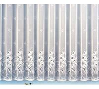 heimtexland Rideau Jacquard avec Bande de Plomb pour Un Beau tombé - Blanc - Beau Motif Floral - Allover avec Galon fronceur - Ruban de Rail Universel (H x l) : 160 x 600 cm - pour fenêtre de 190 à