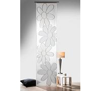 heimtexland ® Rideau japonais en batiste naturelle tissé avec accessoires, 60 x 245 cm, gris anthracite, semi-transparent, convient à tous les rails de rideaux coulissants, certifié Ökotex Typ569