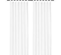 heimtexland ® Typ117 Rideau décoratif avec passants et galon fronceur, couleur unie blanc, opaque mais translucide, certifié Ökotex, naturel mat, H x l : 245 x 140 cm