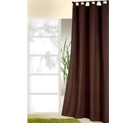 heimtexland ® Typ117 Rideau décoratif avec passants, galon fronceur, couleur unie marron chocolat, 245 x 140 cm (H x l), opaque mais translucide, naturellement mat marron foncé,avec un magnifique tombé léger, certifié Ökotex