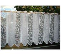 heimtexland ® Typ265 Rideau brise-bise en jacquard blanc , Tissu, Blanc., HxB 105x150 cm