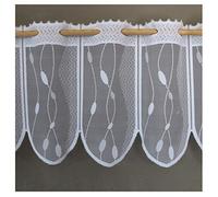 Heimtexland Typ534 Rideau brise-bise sur mesure en jacquard Blanc Hauteur 30 cm Largeur au choix par incréments de 29 cm Vendu au mètre