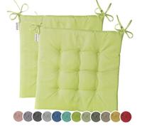 heimtexland Typ551 Lot de 2 coussins de chaise d'extérieur imperméables et résistants aux intempéries - 40 x 40 cm - matelassés - Pour chaise de jardin - Coussins résistants aux UV - Vert pomme