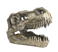 HEINBOW T-Rex Tête de Dinosaure Trophée Fausse Taxidermie Statue Tyrannosaure Tête de Rex Sculpture Fossile Figurine Maison Bureau Man Cave Decor 19 cm de Long