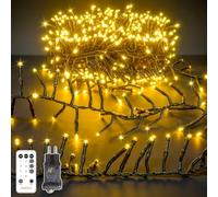 HeiPard Guirlande Lumineuse Cluster 750 LED 11,25 m Blanc Chaud Extérieur | Télécommande, 8 modes, 4 niveaux de luminosité, 3 minuteurs, mémoire, protection IP44 et prise secteur