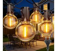 HeiPard Guirlande Lumineuse Exterieure 15M, 25+2 G40 Ampoules, IP45 Imperméable Connectable Guirlande Guinguette LED Extérieur Plug&Play pour Jardin Balcon Terrasse Mariage Fête