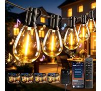HeiPard Guirlande Lumineuse Extérieure S14 LED 10 m 15+1 Ampoules, Lampe Exterieur 24 V IP44 Étanche, Télécommande & App Mobile Dimmable Minuterie, Jardin Terrasse Guinguette